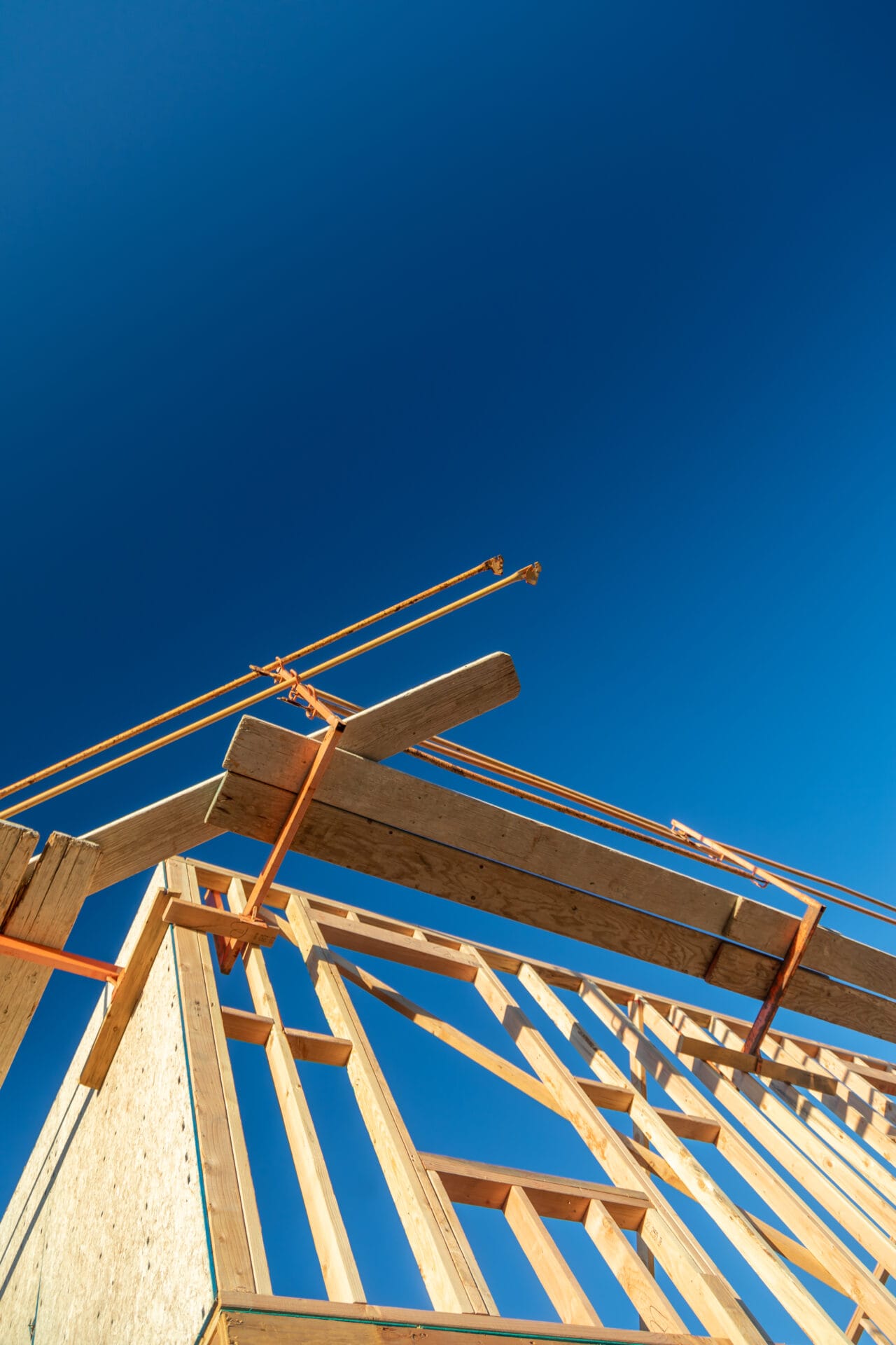 Abstract Perspective of a House Wood Construction Framing.